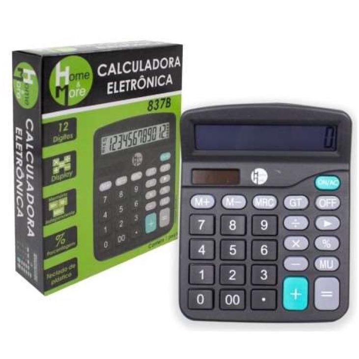 Calculadora Eletrônica De Mesa Grande 837b 12 Digitos