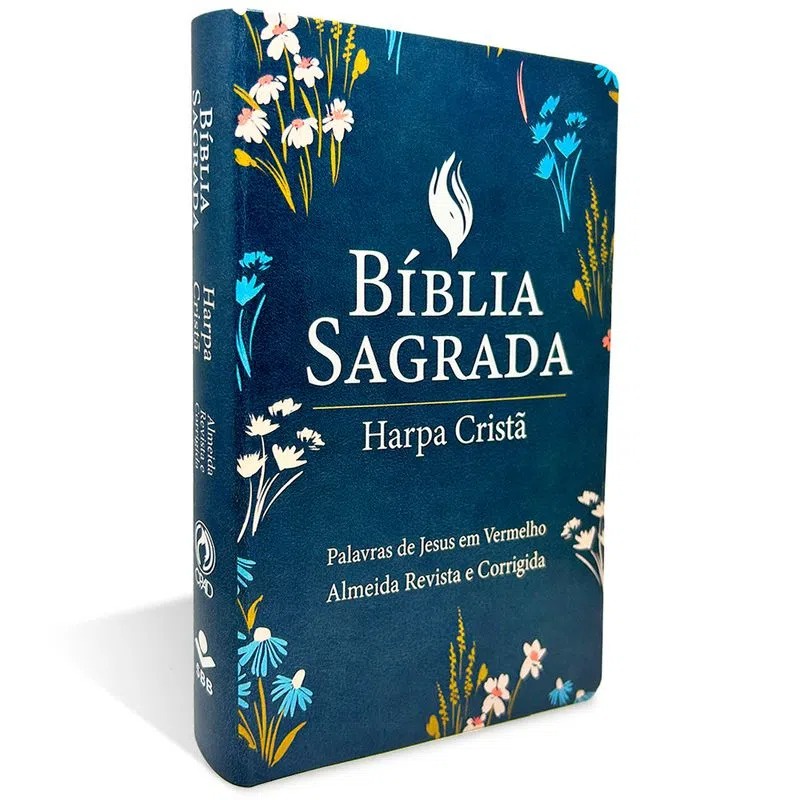 Bíblia Sagrada | ARC | Letra Grande | Harpa Cristã | Capa Luxo Floral Verde Escuro