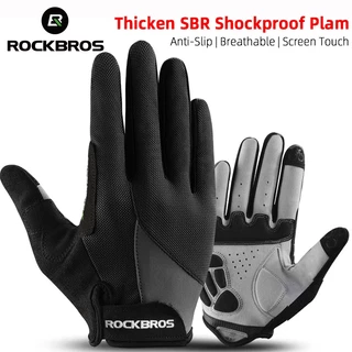 Luvas De Bicicleta ROCKBROS Longas Homens Mulheres De Primavera Verão Outono Dedo Cheio Respirável Tela Touch Sports MTB Estrada