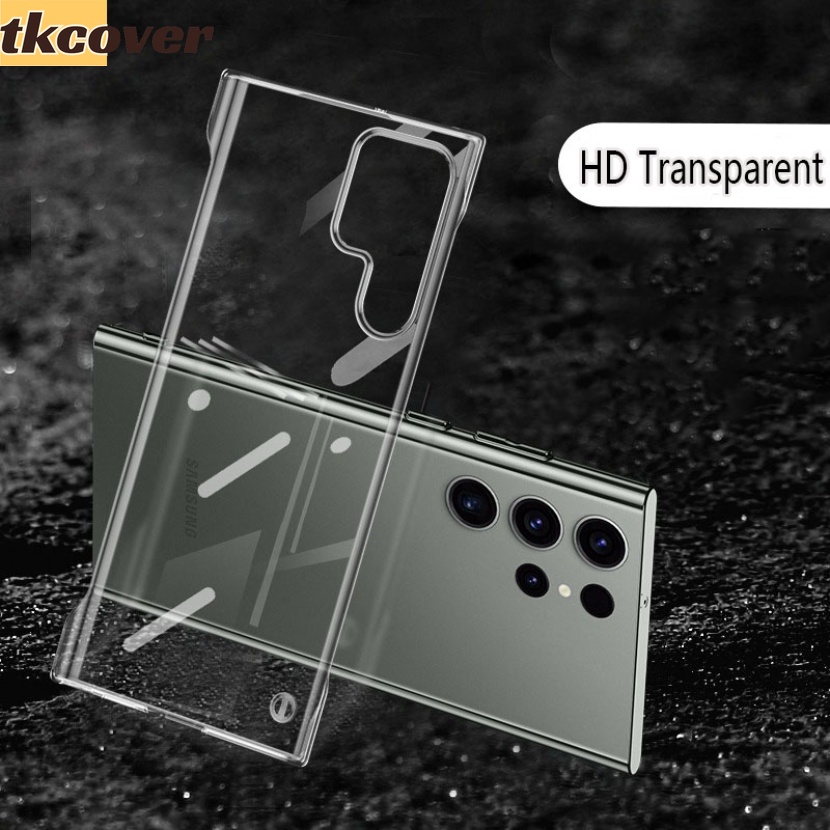 Estojo Transparente Sem Moldura Para Samsung S23 S22 S21 S20 Ultra S10 S9 Plus FE Tampa Traseira Dura