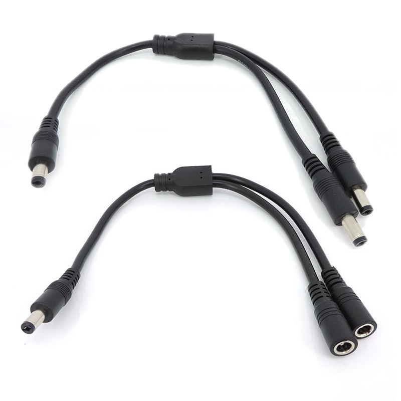 10A 18awg 19V 24V 12v 2 Vias DC 1 Macho Para 2 Fêmea Conector Divisor Cabo Adaptador De Extensão Da Fonte De Alimentação 5,5x2,1mm BRK1
