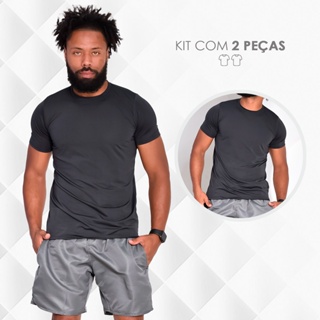 Kit 2 Camiseta Curta Blusa Uv Basica Malha Fria Treino Dryfit Camisa Corrida Malha Levinha