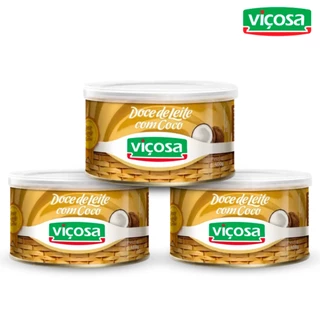 Doce De Leite Viçosa Cremoso Com Coco Pastoso 3 Unidades Lata 400g Sabor De Minas