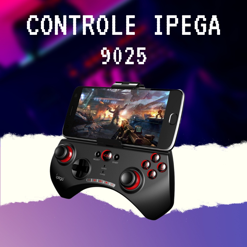 Controle Game Joystick Jogar Celular Smartphone Bluetooth Android 9078 ...