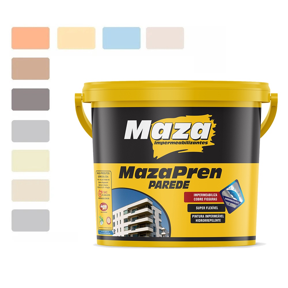 Tinta Impermeável Emborrachada e Resistente Mazapren 3,6L