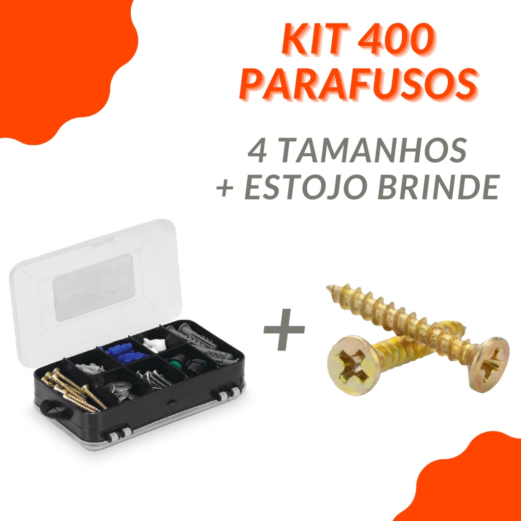 Kit 400 Parafusos New Fix + Estojo Organizador