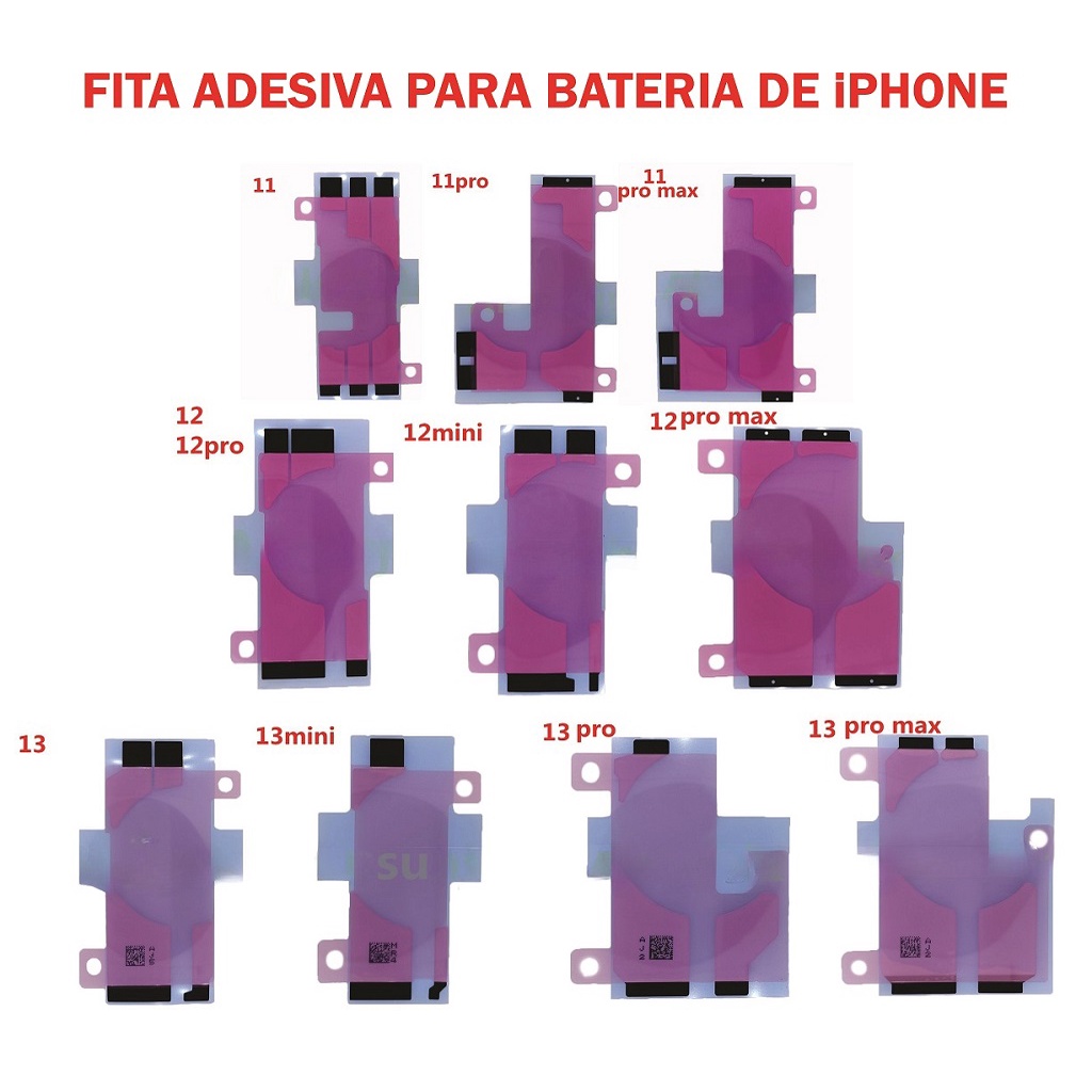 Adesivo Cola Fixação Bateria iPhone Todos modelos 6 7 8 X XS Max 11 12 13