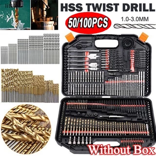 brlittle 100/50pcs Conjunto De Brocas De Aço De Alta Velocidade HSS Revestidas De Titânio Boutique De Ferramentas