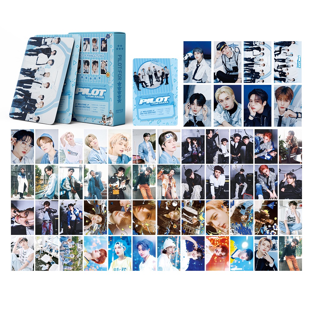 50-55pcs/box STRAY KIDS Cartões Fotográficos Holográficos Laser