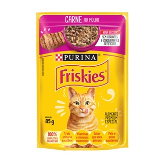Ração Úmida Nestle Purina Gatos Friskies Carne ao Molho Sachê 85g