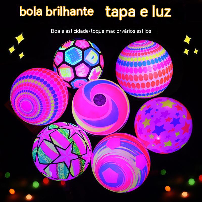 Bola Bouncy Luminosa Crianças Brinquedos Ao Ar Livre Flash Bola De Cristal  Com Botão Bateria Cor