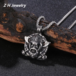 [Z H Jóias] Vintage Nordic Viking Hip Hop Rune Amulet Pendant Moda Masculina E Feminina Colar De Aço Inoxidável Punk Party Rock Jewelry Acessórios