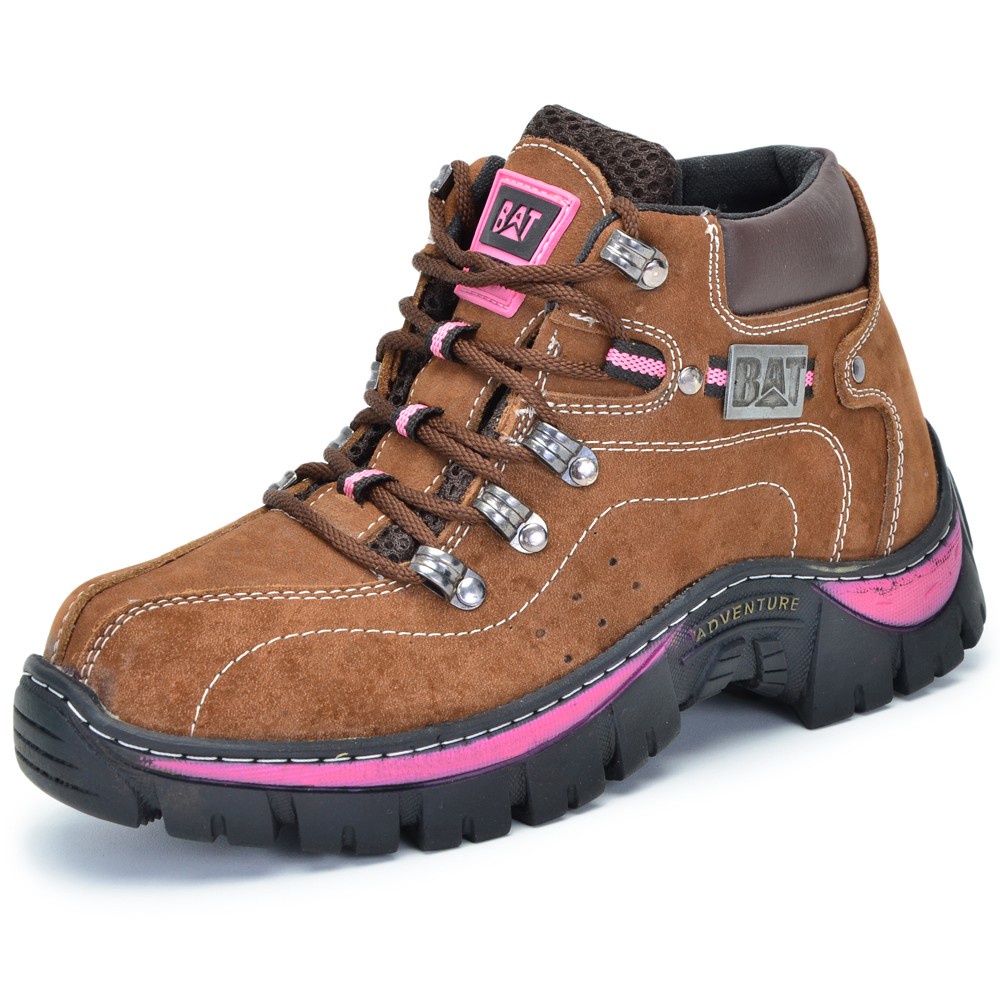 Tênis Coturno Adventure Pierrô feminino couro legítimo cor castor