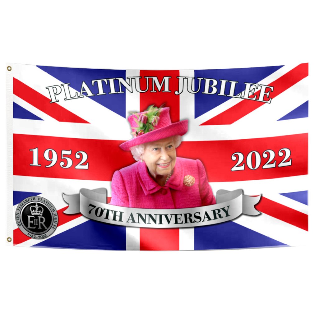 Bandeira Elizabeth Ii Queens Platinum Jubilee British United Kingdom