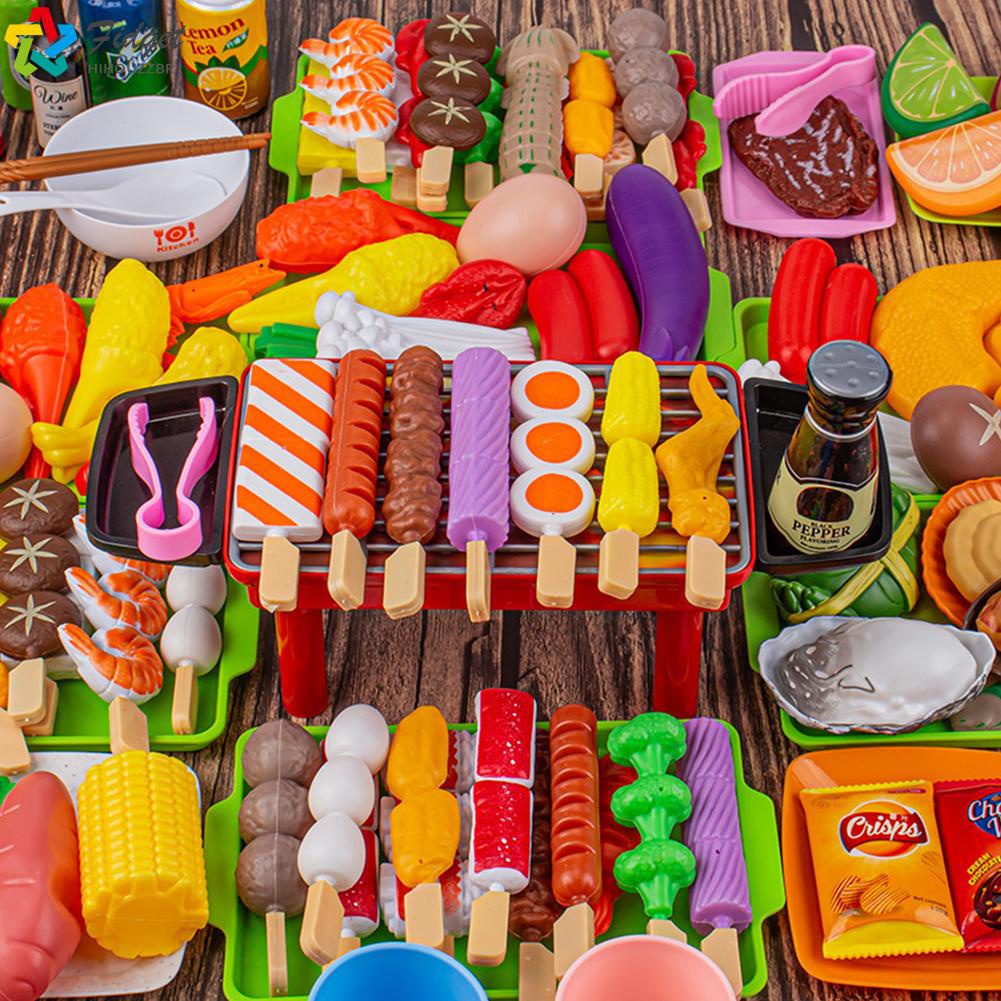 110 Peças Brinquedo Simulação Para Crianças/Comida/Churrasco/Jogo ...