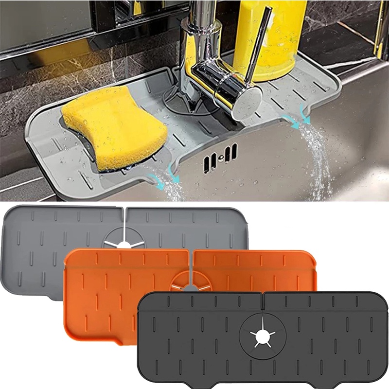 Tapetes Absorventes Faucet Absorbent Mat Silicone Cozinha Sink Splash Protetor Contra Respingos De Água Protetores De Bancada De Gadgets