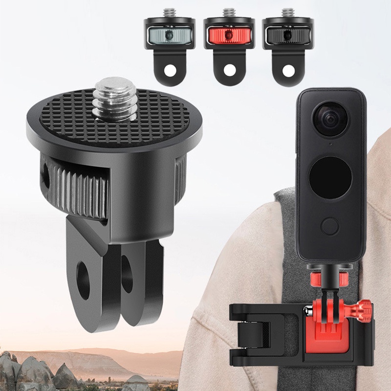 【 konouyo 】 Aluminum Adaptador De Tripé De Parafuso De 1/4 De Polegada 360Rotating Mount Holder For Gopro Insta360 One X2 X3 Ação 3 Acessórios Para Câmeras