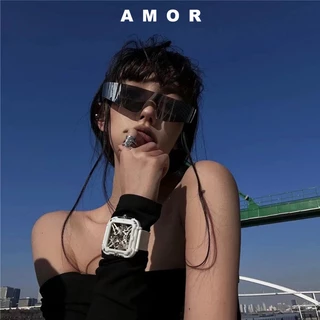 Y2k Óculos De Sol cyberpunk Quadrados Sem Moldura Estilo Europeu E Americano