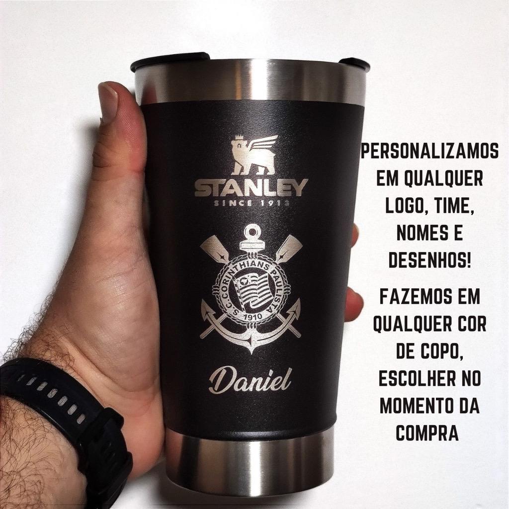 Copo Térmico Cerveja Com Tampa Stanley personalizado selecao brasil 473ml