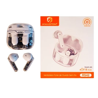 Fone De Ouvido Bluetooth H'maston Original Transparente