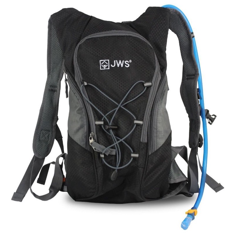 Mochila De Hidratação JWS W-166 com Refil 2 Litros Para Água Cor Preta Tipo Camelbak