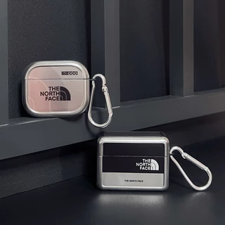 Simples Silver Black North Face Pattern Preto Padrão Galvanizado Compatível Com AirPods 1/2/3 Pro2 2022 Proteção Da Tampa Do Fone De Ouvido Bluetooth Sem Fio Frosted pc Hard Case Casing Gancho