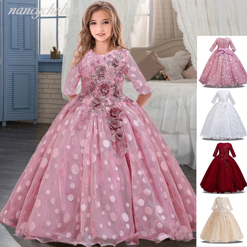 Ocasiões Especiais Flor Girls Meninas Princesa Vestido Adolescente