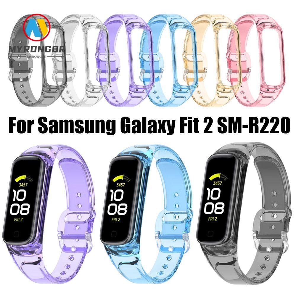 MYRONGBR Descoloração Em Bracelete Homem Mulher Relógio Soft Watchband Para Galaxy Fit 2 SM-R220