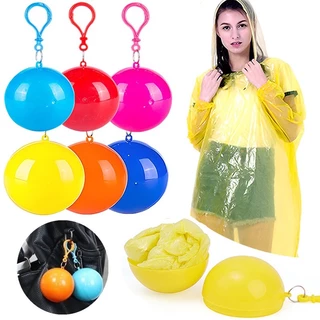 Ponchos De Chuva Descartáveis De Emergência/Capas Impermeáveis Em Bola De Chaveiro/Revestimento Para Viagens , Acampamento , Esportes Ao Ar Livre