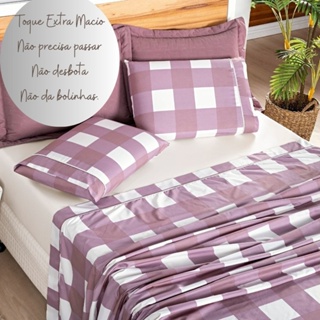 Jogo Lencol Roupa Cama 3 pcs solteiro 200fios Dolce vita Xadrez
