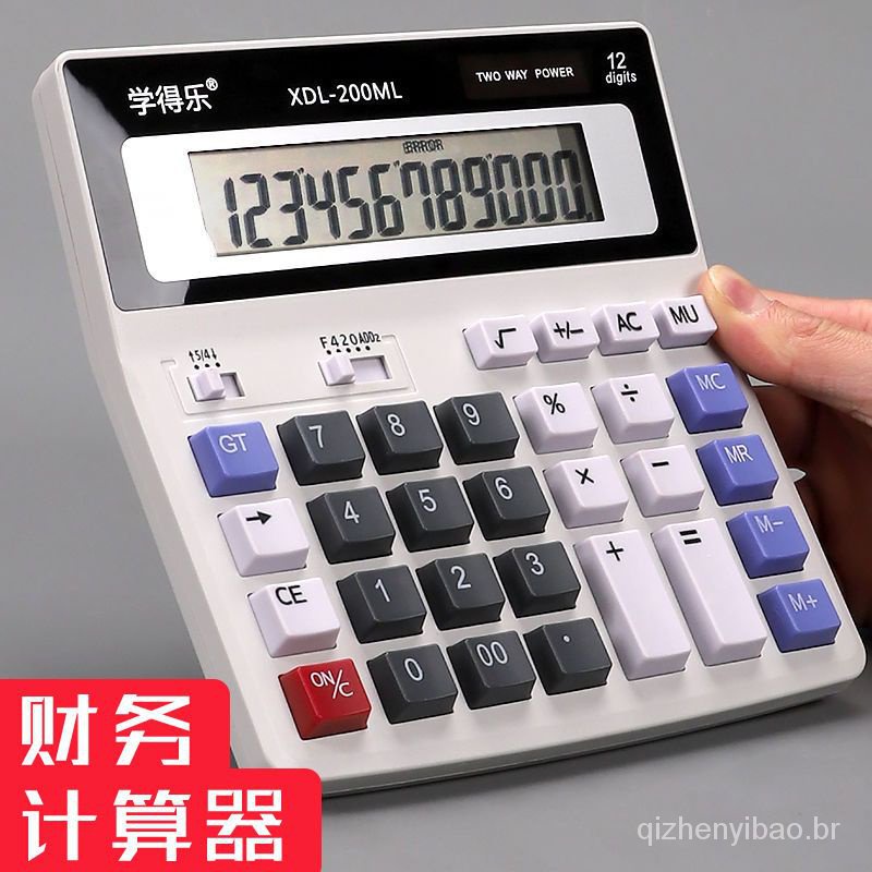 Calculadora KANBIT Rosa - Tela LCD 12 Dígitos - Dupla Alimentação Solar E Bateria