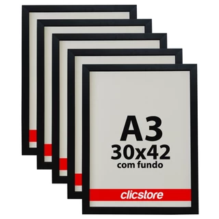 Kit 5 Molduras A3 Quadro 30x42 Com Fundo Mdf Foto Diploma
