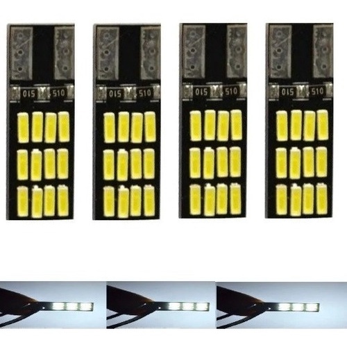 Kit 4 Lampada T10 Cambus 24 Led Canceller Cach W5w Branco 12v | Shopee ...