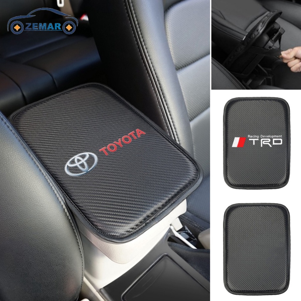 Toyota Armrest Centro Protetor De Almofada De Fibra De Carbono Console De Armazenamento Para Corolla Cross Hilux Yaris Etios RAV4 Bandeirante Acessórios Interiores Carros