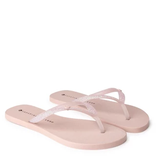 Rasteira PVC Tira Nude Rosado Glitter Palmilha Nude Rosado 1670.12_2