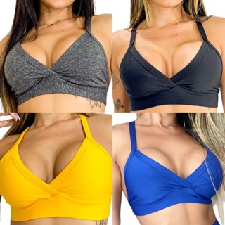 Top Cropped Academia Fitness com forro cores - QQISSO MODAS