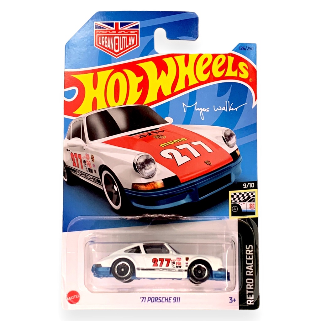 Hot Wheels Porsche 911 Carrera RS 2.7 - Retro Racers 8/10 - HKG42 - Carte courte - Blanc - Mattel 2023