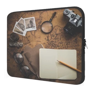 Case Notebook 14" Maleta Mapa Retrô