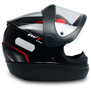 Capacete Fechado Moto Preto Com Vermelho Automático Tam 56