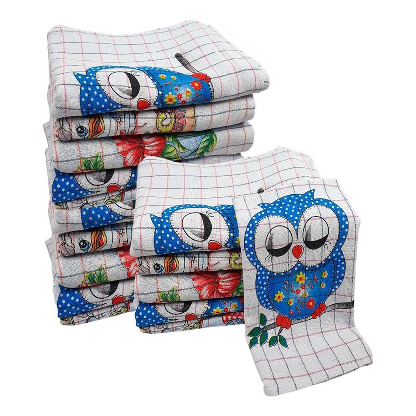 Kit50 Panos Prato Copa Cozinha Estamp 43x67cm Xadrez