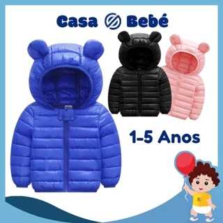 1-5 Anos Bebê meninas roupas de inverno crianças Light Down casacos com orelha Hoodie primavera menina jaqueta crianças roupas para meninos casaco Casa do bebé