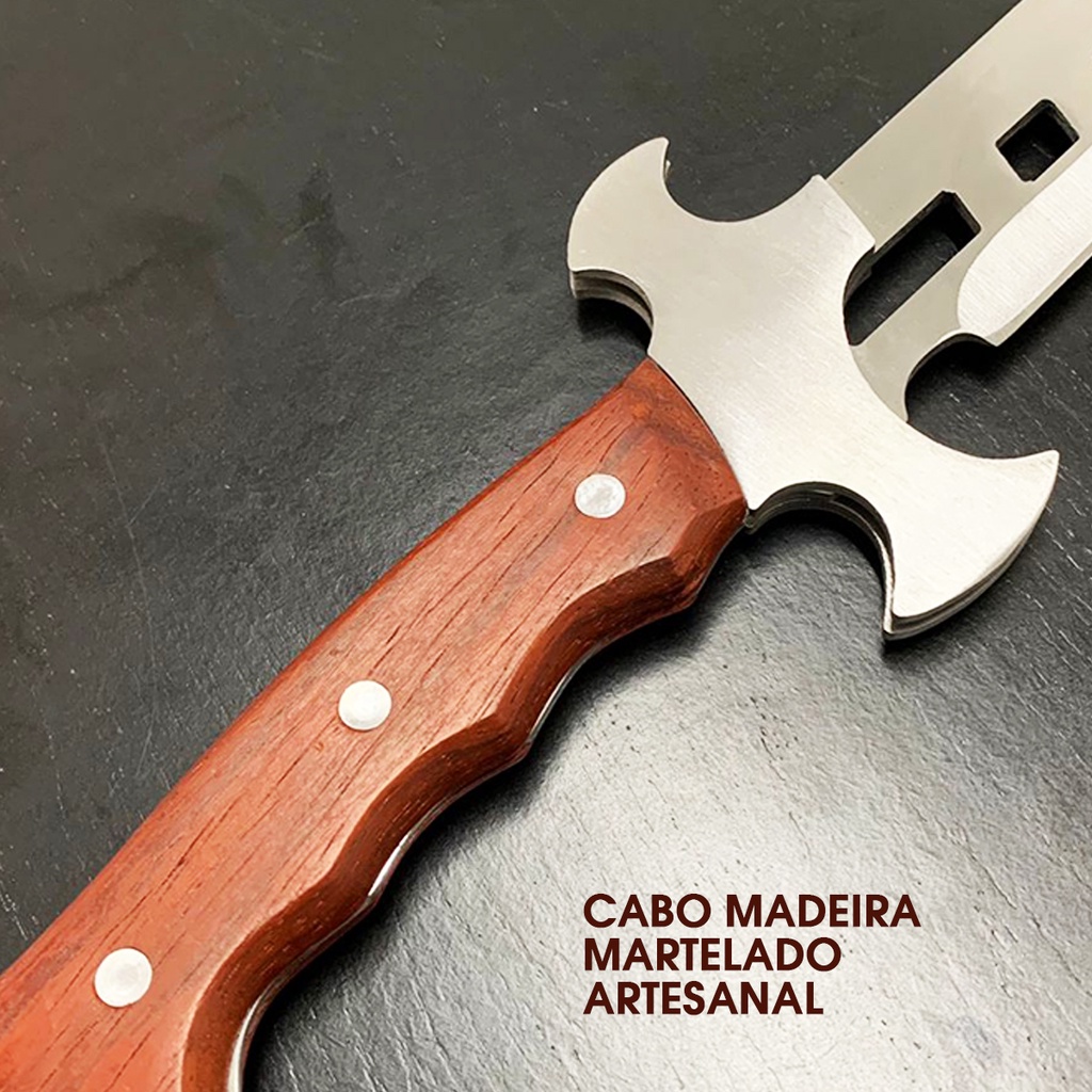 Garfo Artesanal p/ Churrasco Cabo em Osso 33cm - Zakharov