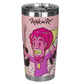 Copo Térmico do Rock n Rio Original Salmão 519ml + Tampa Vedada