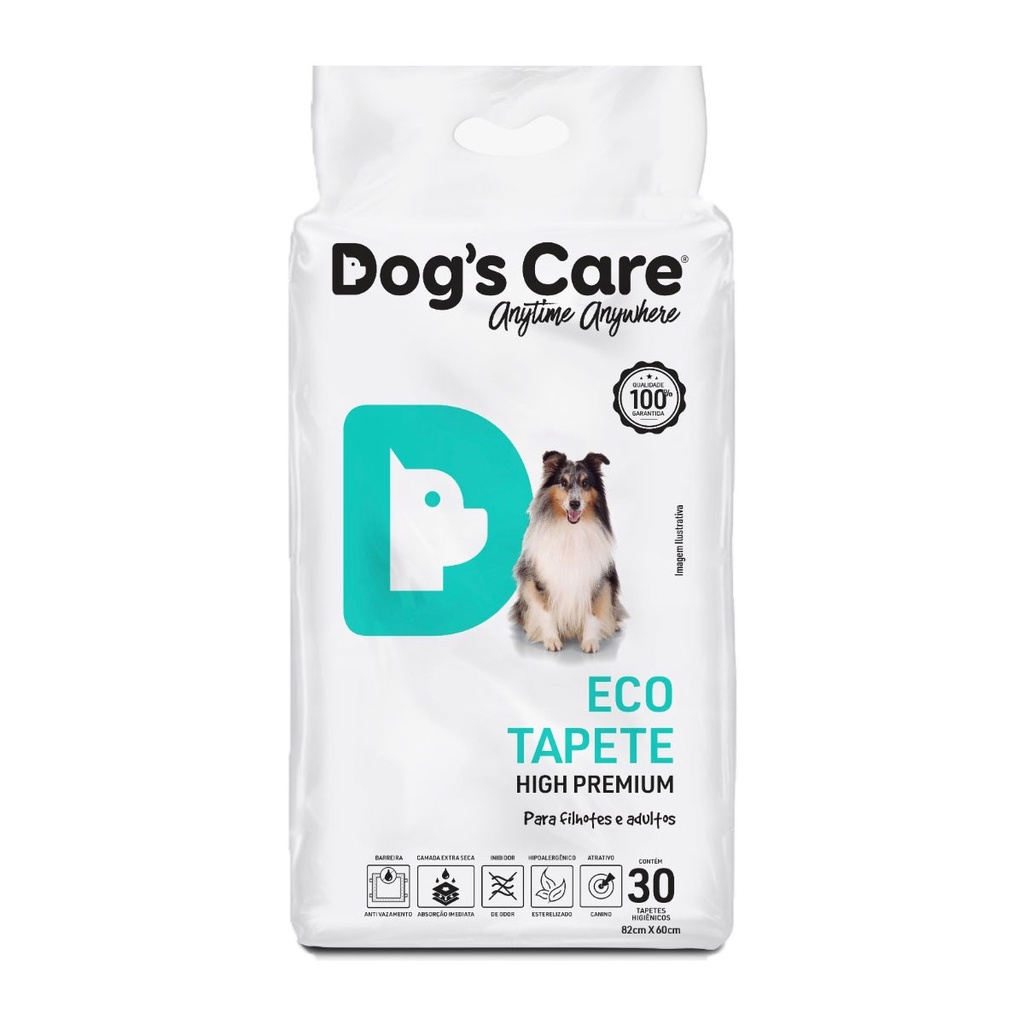 Tapete Higiênico Eco Care - Dog’s Care C\30 Un - 82x60 Cm