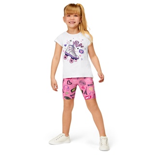 Conjunto Blusa e Bermuda Infantil Menina Marisol Play