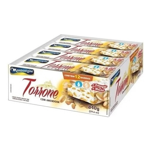 Torrone Montevérgine De Amendoim Display C 12 Unidades 70gr
