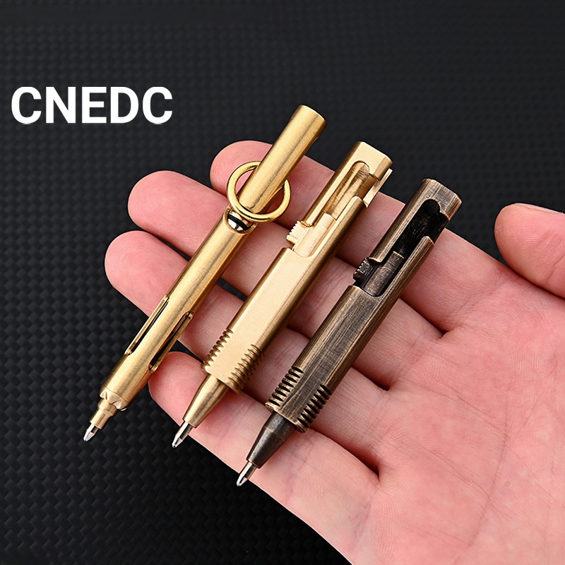CNEDC Caneta Criativa Mini De Latão Bolso Portátil Para Viagem Metal Assinatura Comercial Esfera Neutra