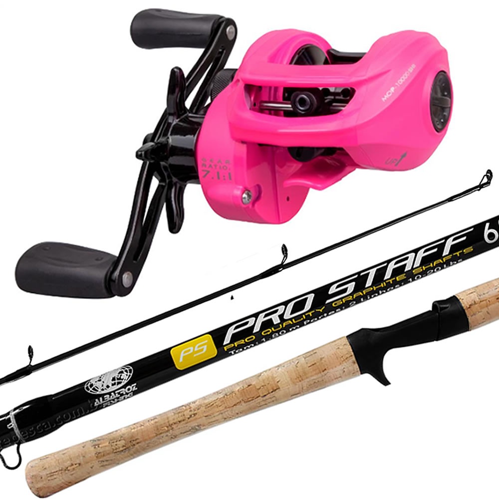 Carretilha Pesca Montana 10000 Rosa Pink Mulher Vara 20lbs