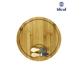 petisqueira bambu 3pc 30cm com garfo e faca