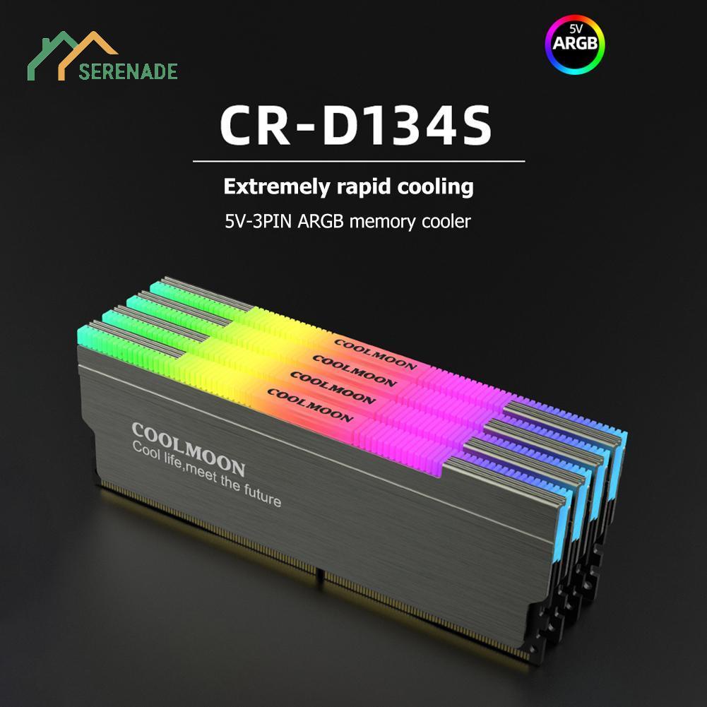 COOLMOON CR-D134S RAM Dissipador De Calor ARGB Colete De Resfriamento De Memória Para Computador De Mesa [serenade.br]